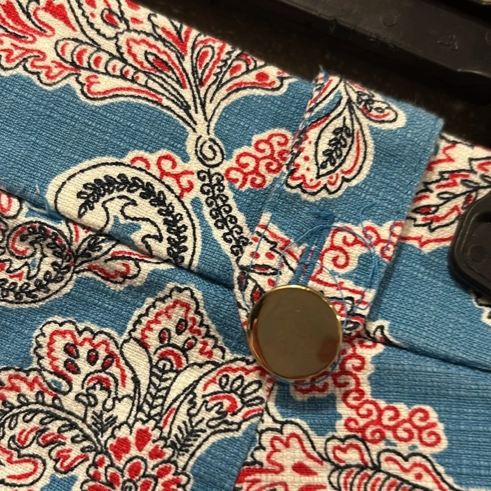 LOFT blue and pink paisley 4” short size 10